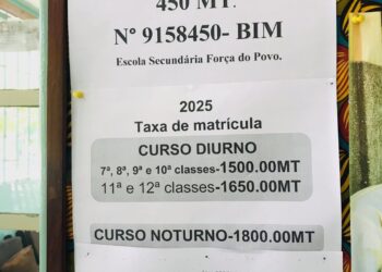 Alunos e encarregados reclamam elevado preço da matrícula na Escola Secundária Força do Povo